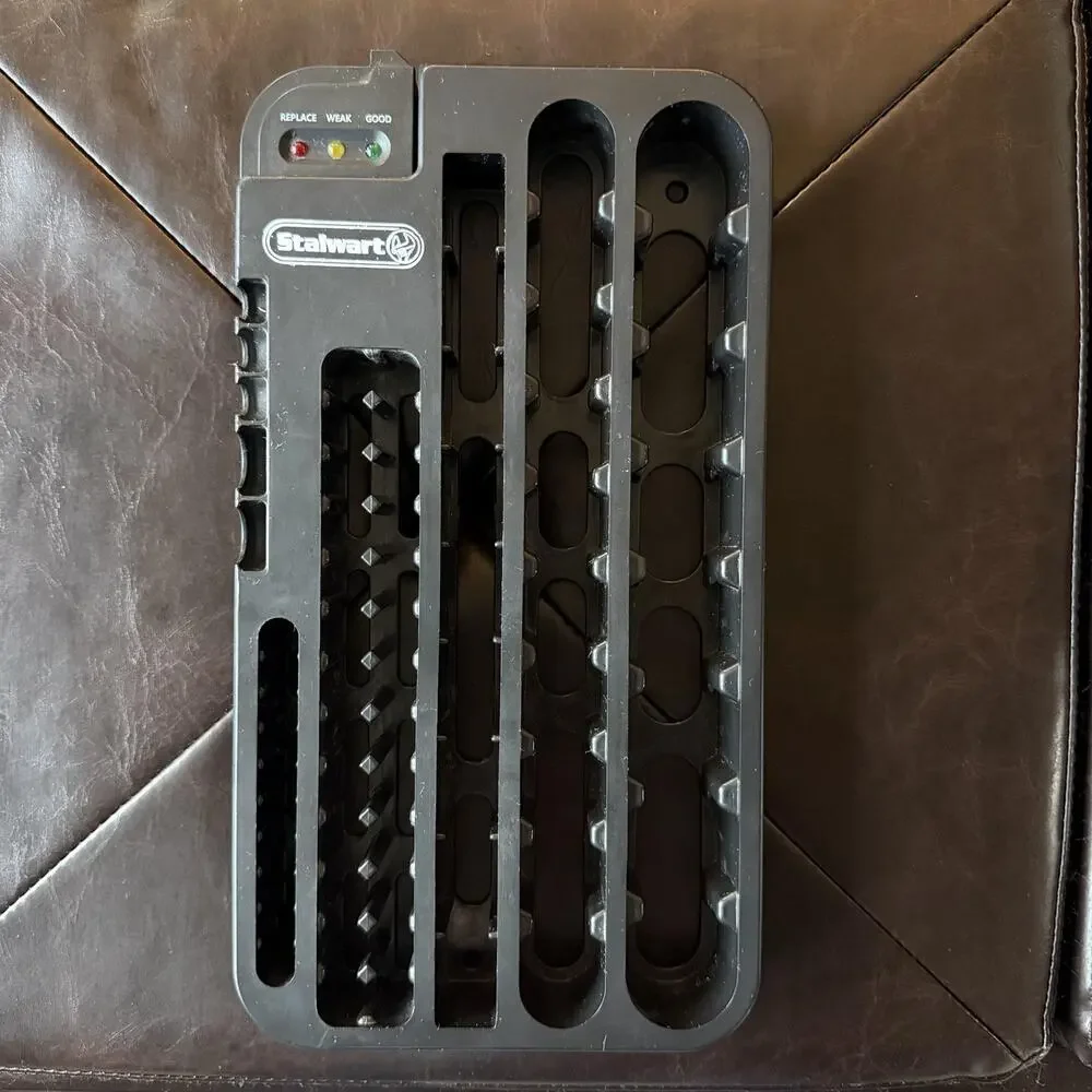 Stalwart Battery Storage Organizer Plastic Rack Black Holder C D AA AAA Tester